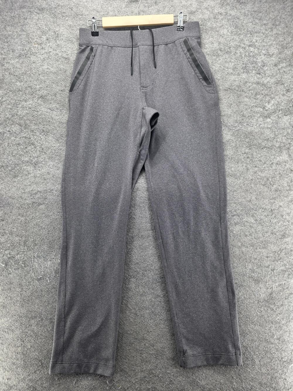 Lululemon Pants Womens M Gray Jogger Elastic Waist Pockets Stretch 30 Inseam